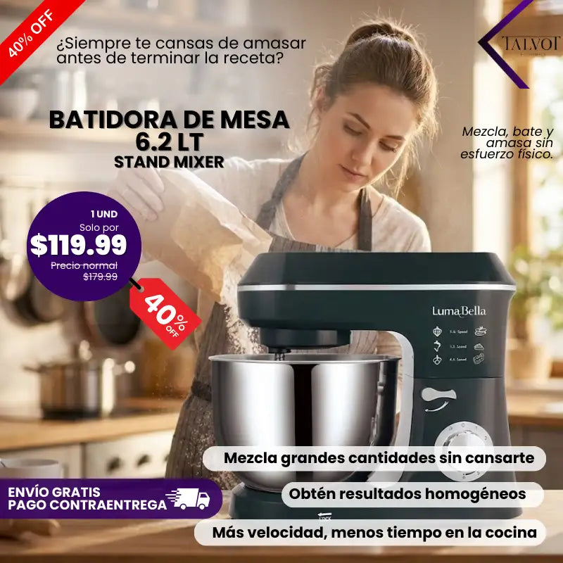 Stand Mixer | Batidora de Mesa 6.2 lts