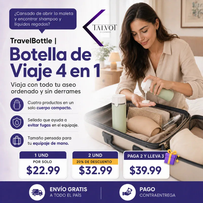 TravelBottle | Botella de Viaje 4 en 1