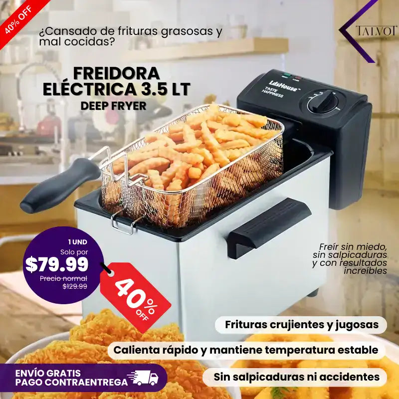 Deep Fryerr | Freidora eléctrica 3.5 LT