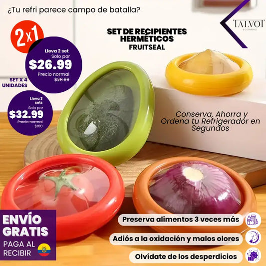 FRUITSEAL Set de 4 Recipientes Herméticos