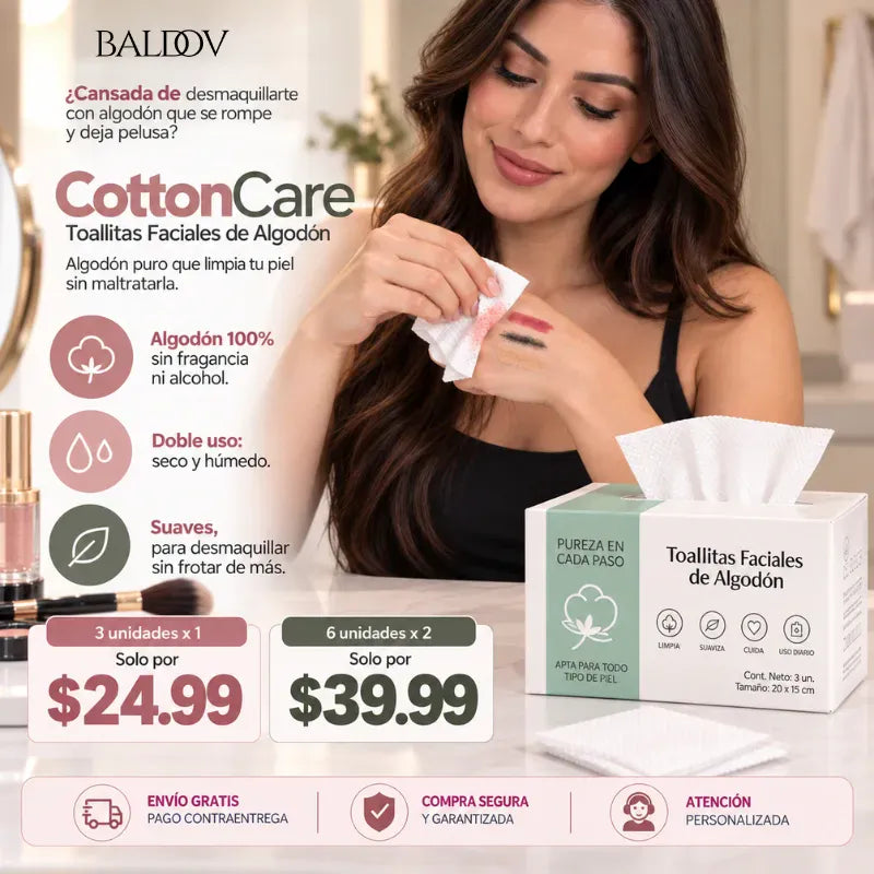 CottonCare | Toallitas Faciales de Algodón