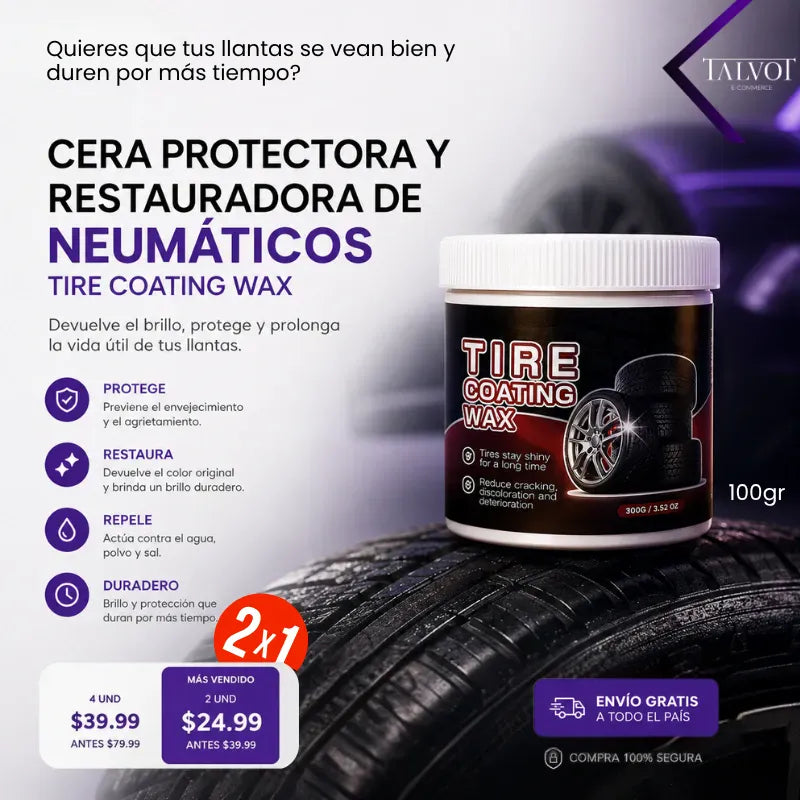 Tire Coating Wax | Renovador de plásticos