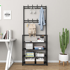 Estante organizador 2 en 1: perchero y zapatero