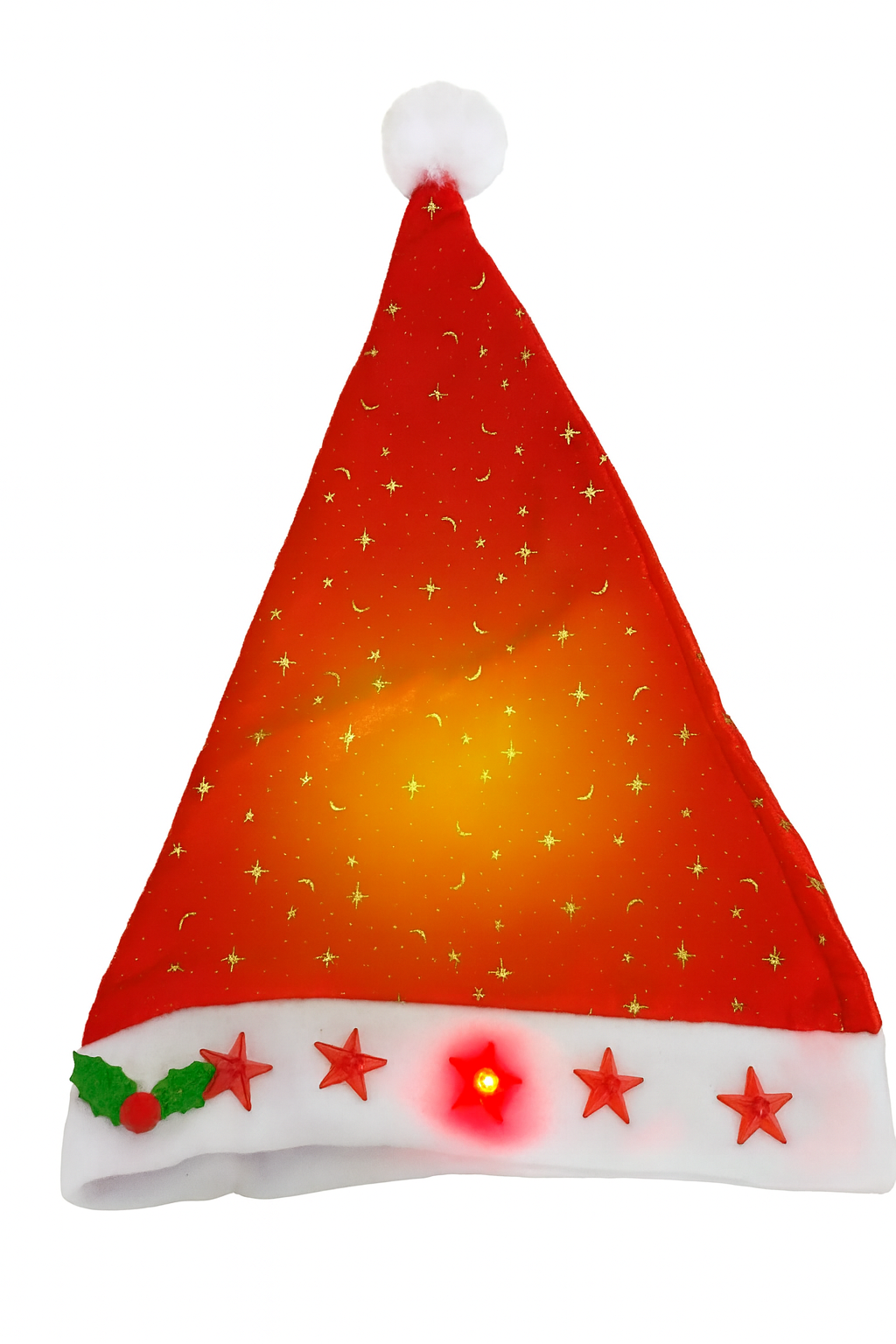 Gorro Navideño con Luces y Estrellas
