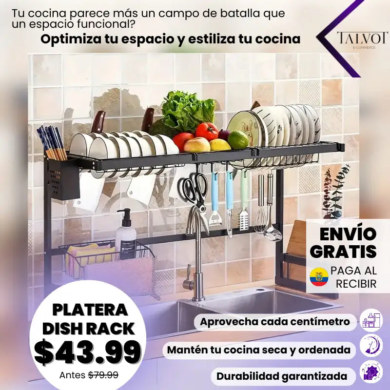 El escurridor de platos sobre fregadero es una solución innovadora para maximizar el espacio en la cocina. Su diseño resistente, funcional y estéticamente agradable lo hace una opción superior frente a alternativas tradicionales, respondiendo a la necesidad de orden, higiene y eficiencia en la cocina.
