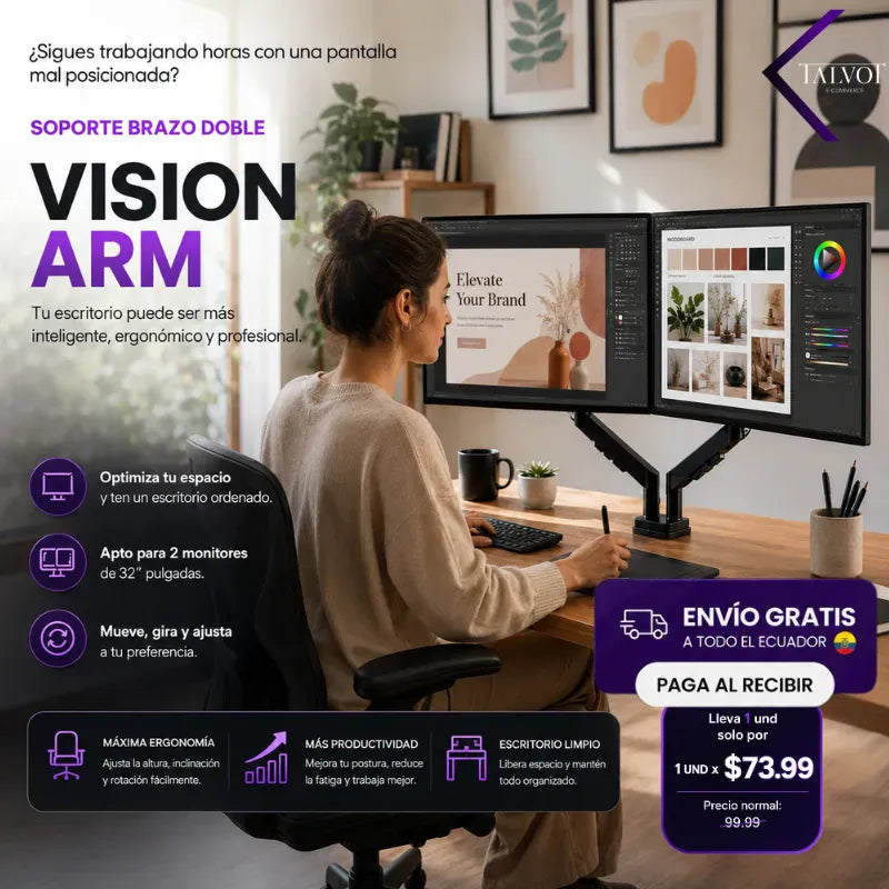 VisonArm | Soporte Doble para Monitor